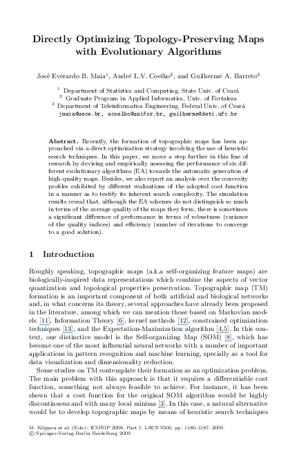 (PDF) Directly Optimizing Topology-Preserving Maps with Evolutionary ...