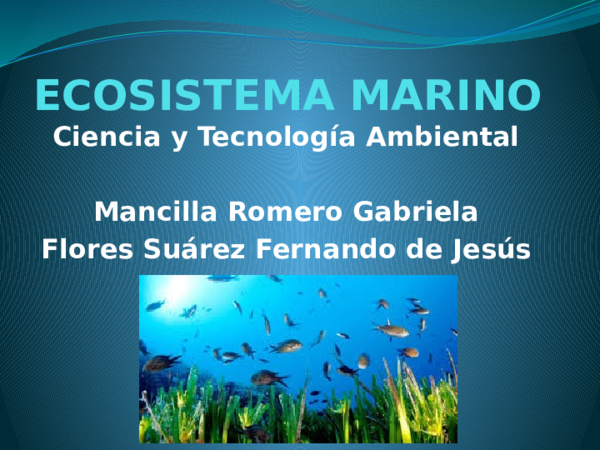Ecosistemas marinos essay image