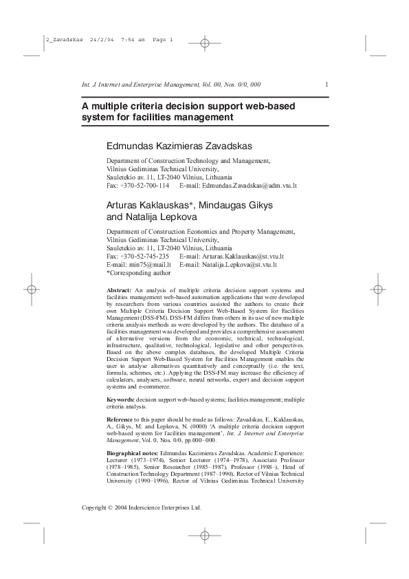 (PDF) A multiple criteria decision support web-based system for ...
