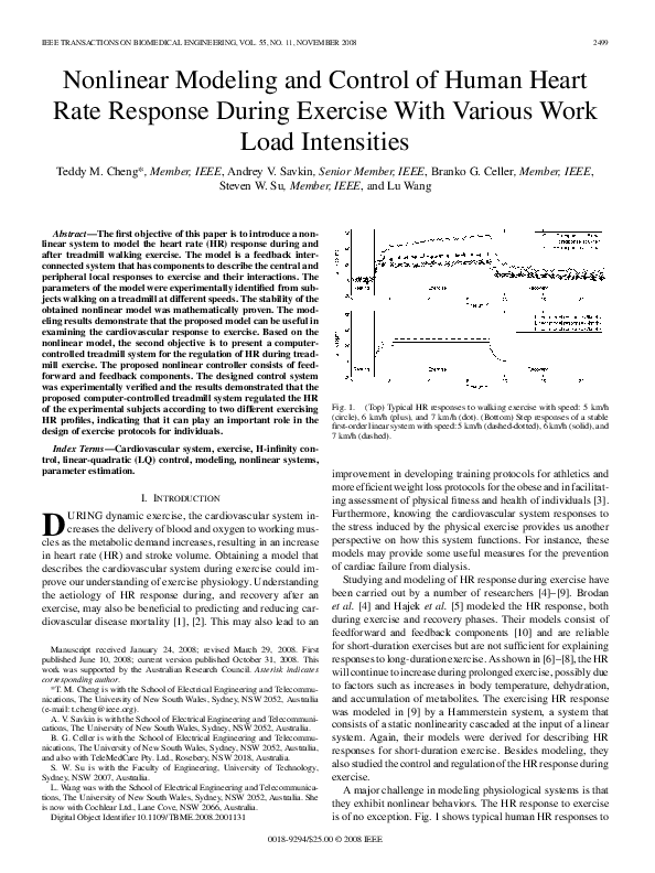 (PDF) Nonlinear Modeling and Control of Human Heart Rate Response ...