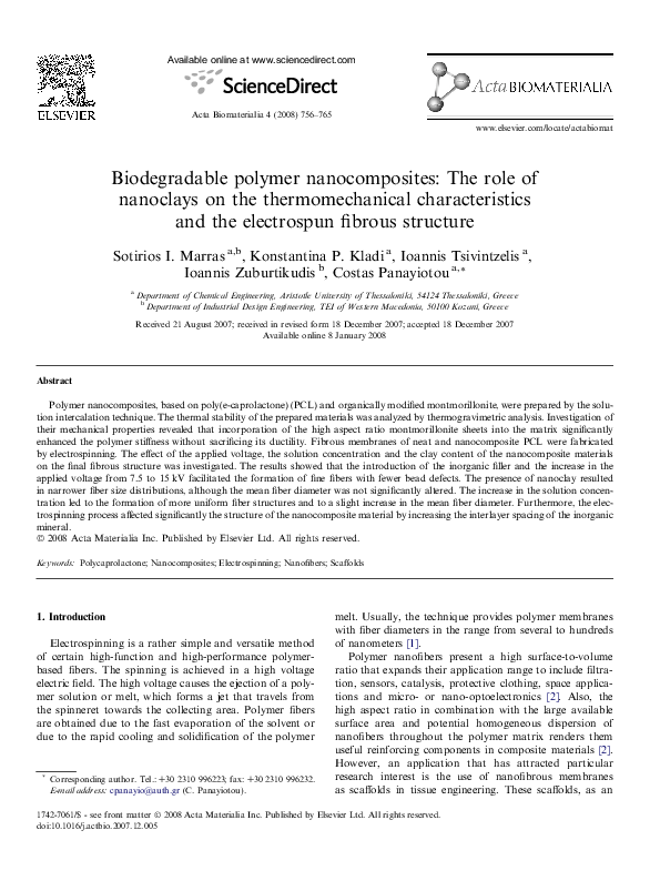 (PDF) Biodegradable polymer nanocomposites: The role of nanoclays on ...