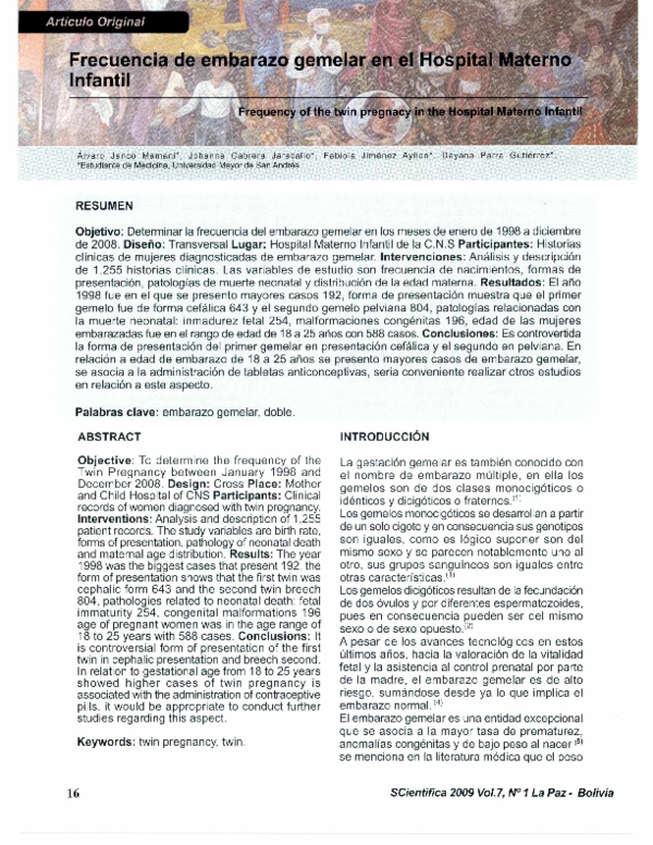 (PDF) Frequency of the twin pregnacy in the Hospital Materno Infantil