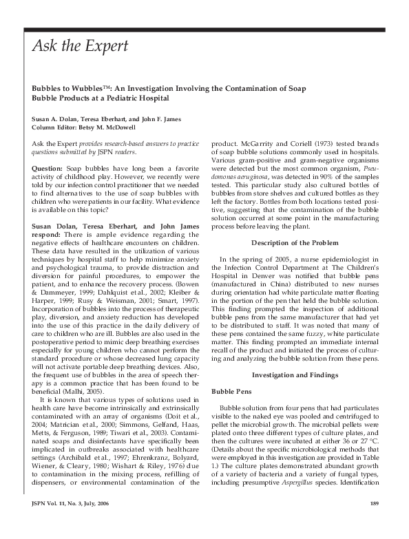 (PDF) Ask the Expert. Bubbles to Wubbles™ An Investigation Involving