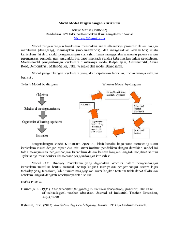 (DOC) Model Model Pengembangan Kurikulum