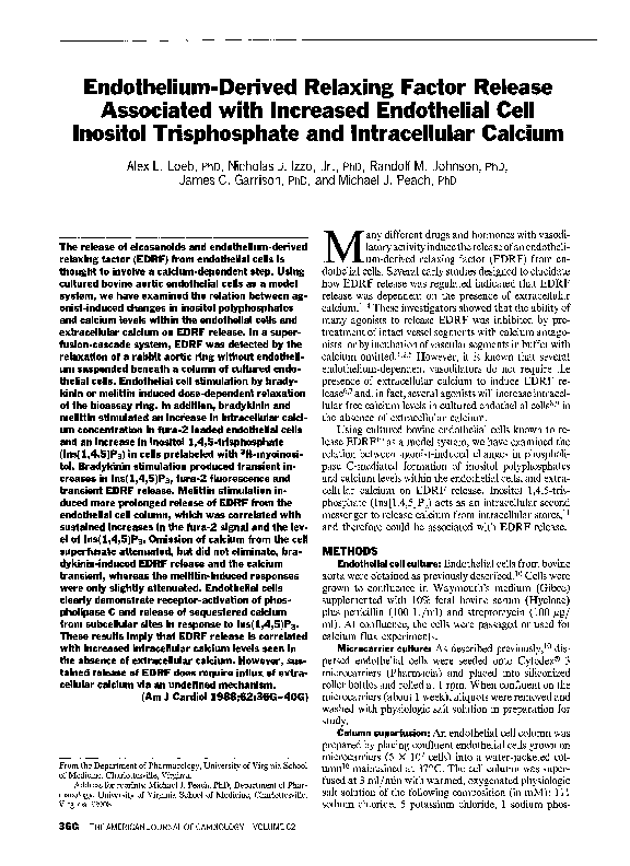 (PDF) Endothelium-derived relaxing factor release associated with ...