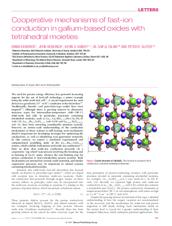 (PDF) Cooperative mechanisms of fast-ion conduction in gallium-based ...