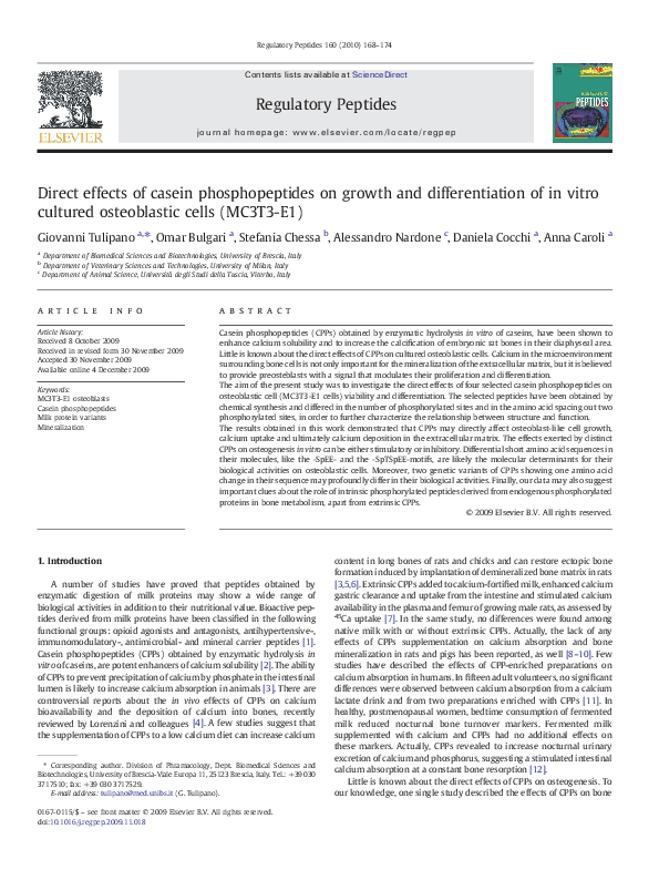 (PDF) Direct effects of casein phosphopeptides on growth and ...
