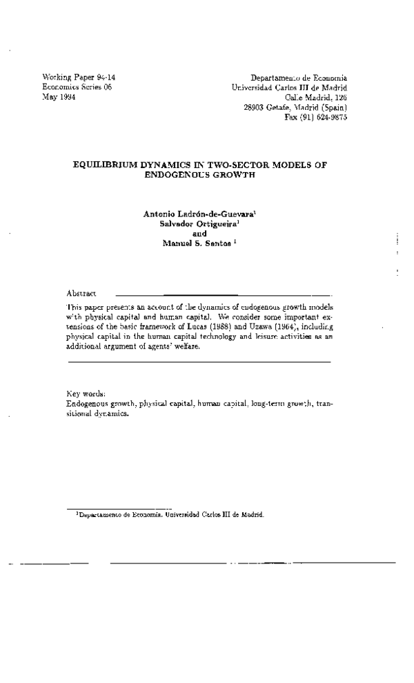 (PDF) Equilibrium dynamics in two-sector models of endogenous growth