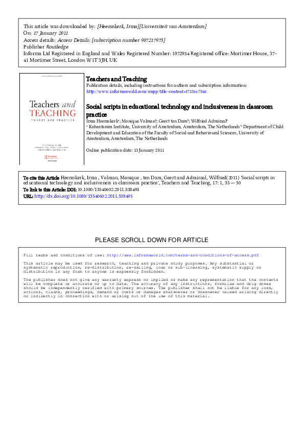 (PDF) Social scripts in educational technology and inclusiveness in ...