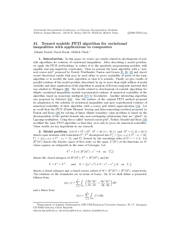 (PDF) Toward scalable FETI algorithm for variational inequalities with ...