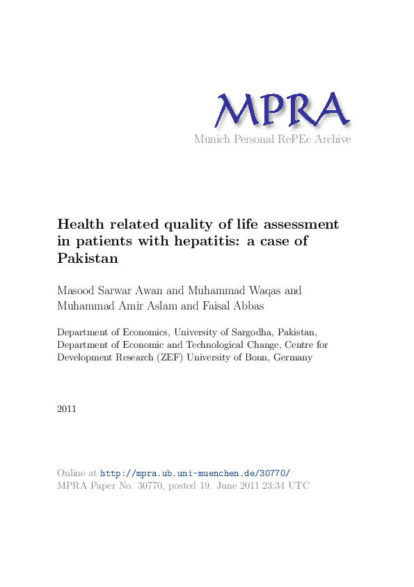 (PDF) Health related quality of life assessment in patients with ...