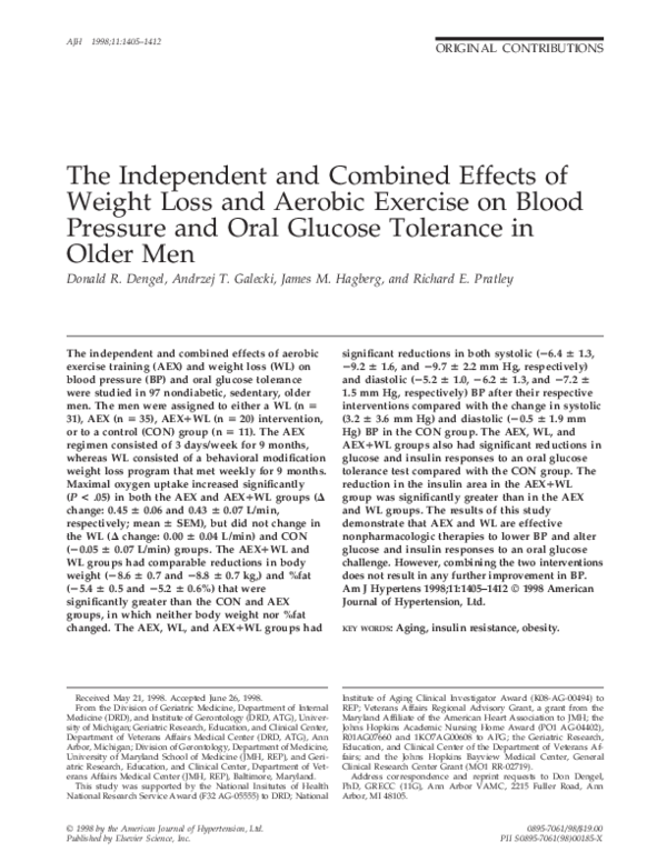 (PDF) The independent and combined effects of weight loss and aerobic ...
