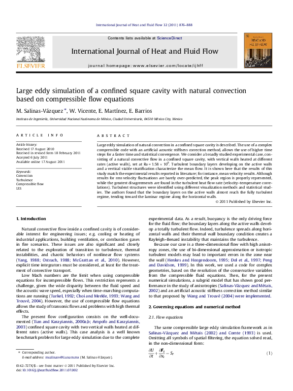 (PDF) Large eddy simulation of a confined square cavity with natural ...