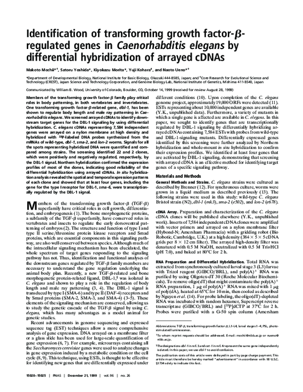 (PDF) Identification of Transforming Growth Factor Family Members ...