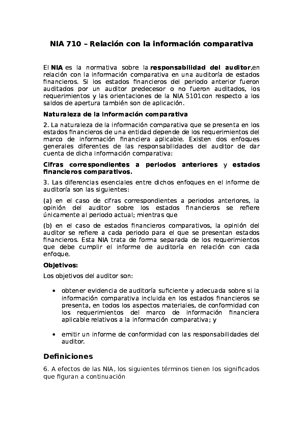 (DOC) NIA 710 Relación con la información comparativa Strong Man