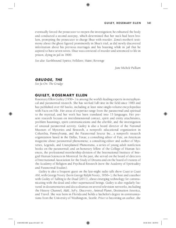 "Guiley, Rosemary Ellen" (Ghosts in Popular Culture and Legend) John