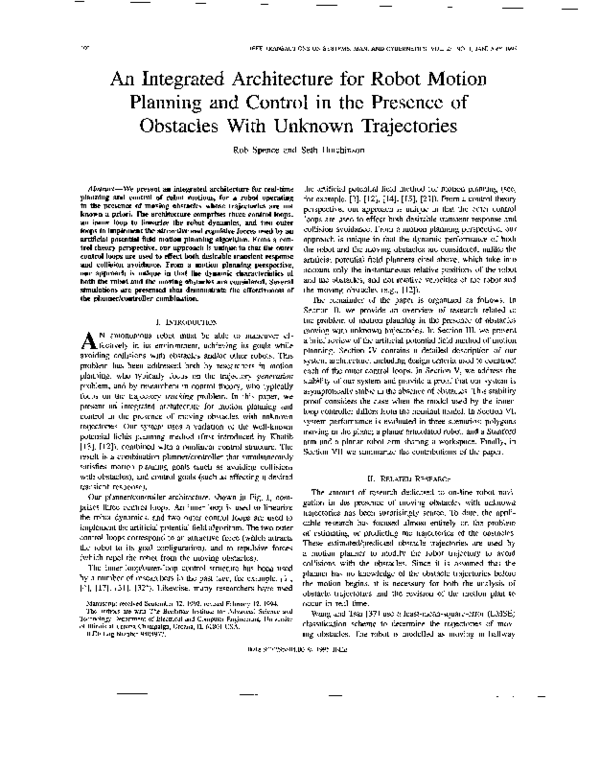 (PDF) An integrated architecture for robot motion planning and control ...