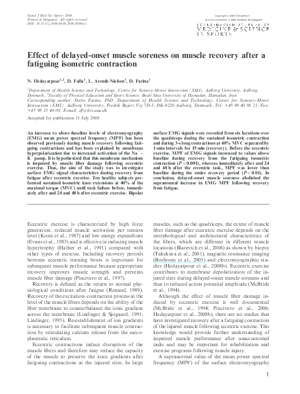 (PDF) Effect of delayed-onset muscle soreness on muscle recovery after ...