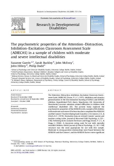 (PDF) The psychometric properties of the Attention–Distraction ...