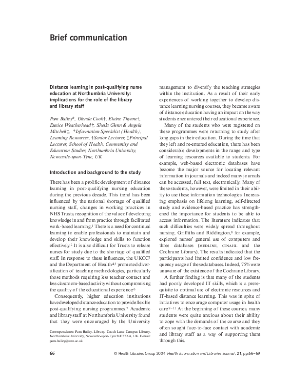 (PDF) Brief communication elaine thynne Academia.edu