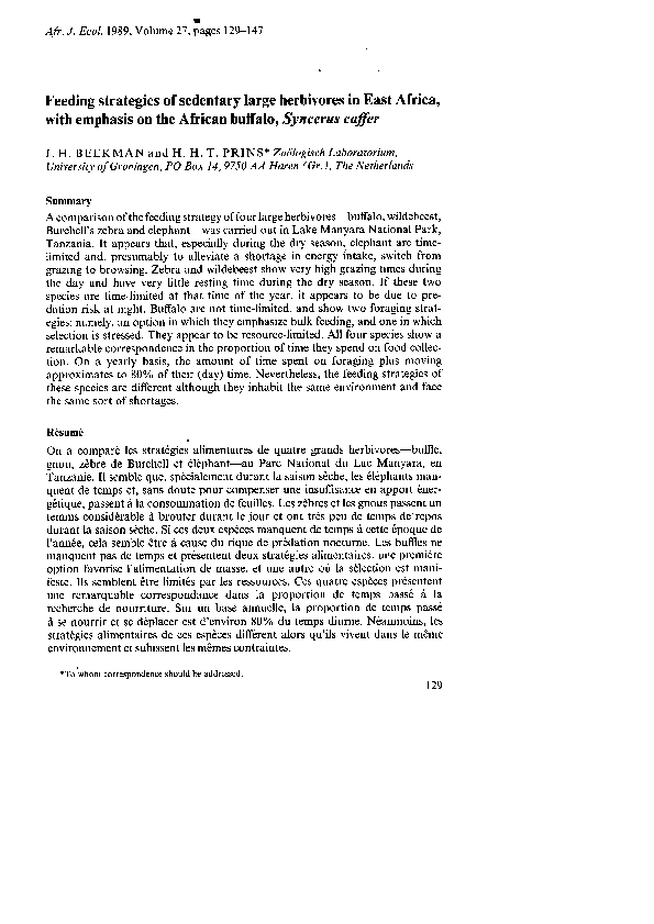 (PDF) Feeding strategies of sedentary large herbivores in East Africa ...