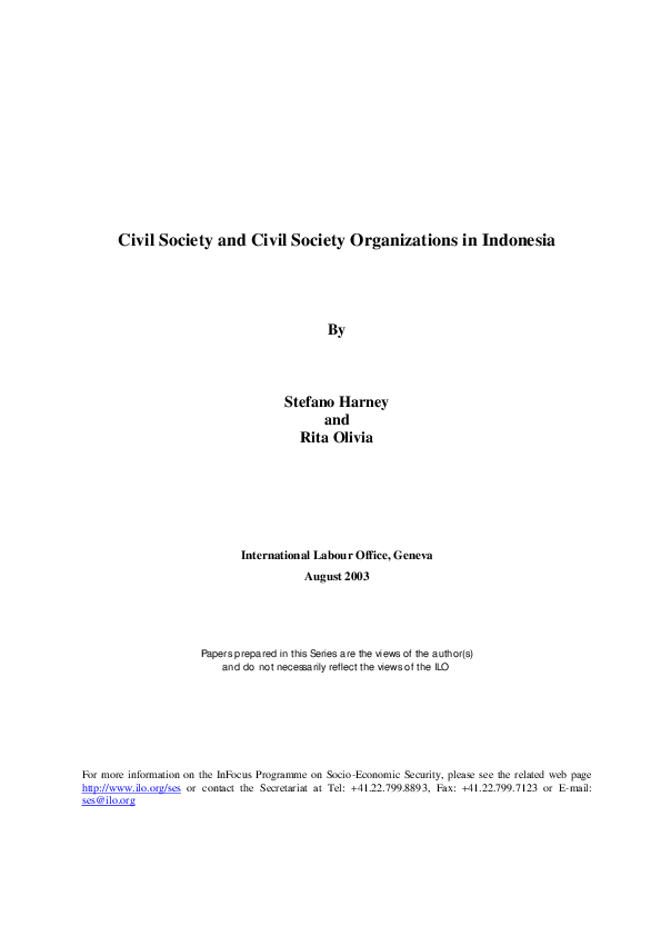 (PDF) Civil Society and Civil Society Organizations in Indonesia