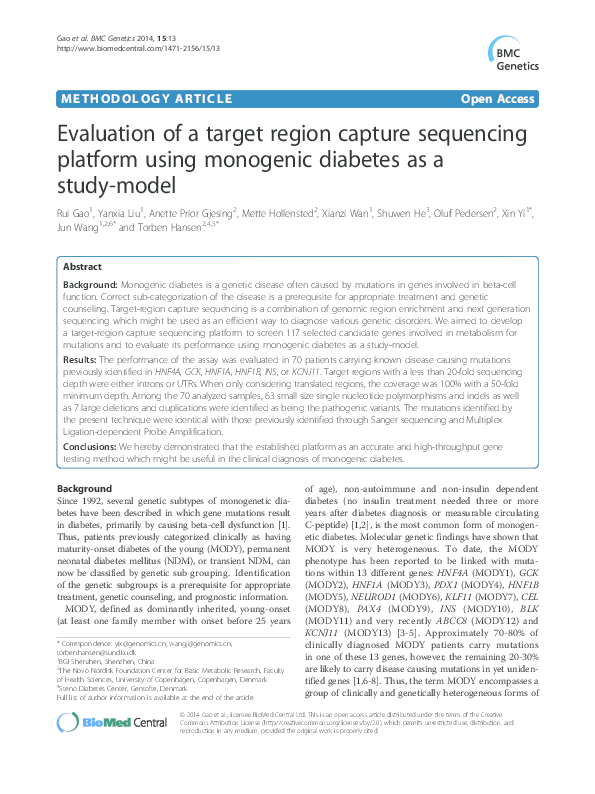 (PDF) Evaluation of a target region capture sequencing platform using ...