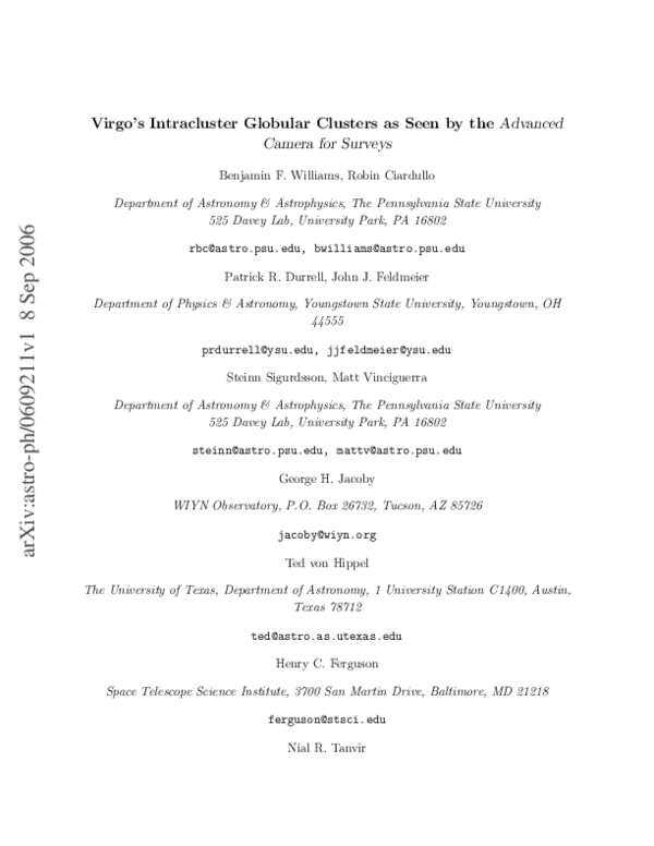 (PDF) Virgo's Intracluster Globular Clusters as Seen by the Advanced ...