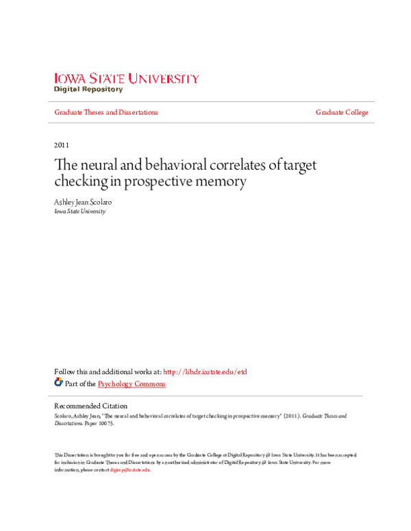 (PDF) The neural and behavioral correlates of target checking in ...