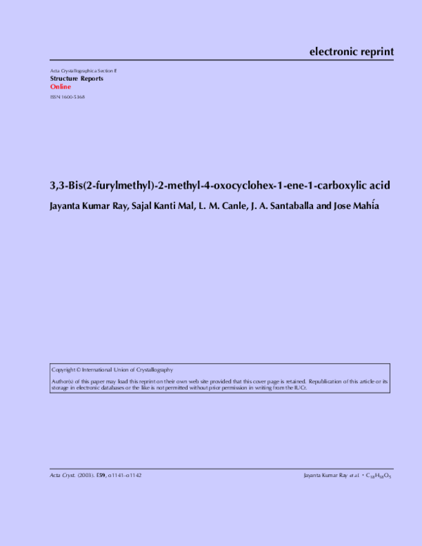 Pdf 3 3bis 2 Furylmethyl 2 Methyl 4 Oxocyclohex 1 Ene 1 Carboxylic Acid Moises Canle Academia Edu