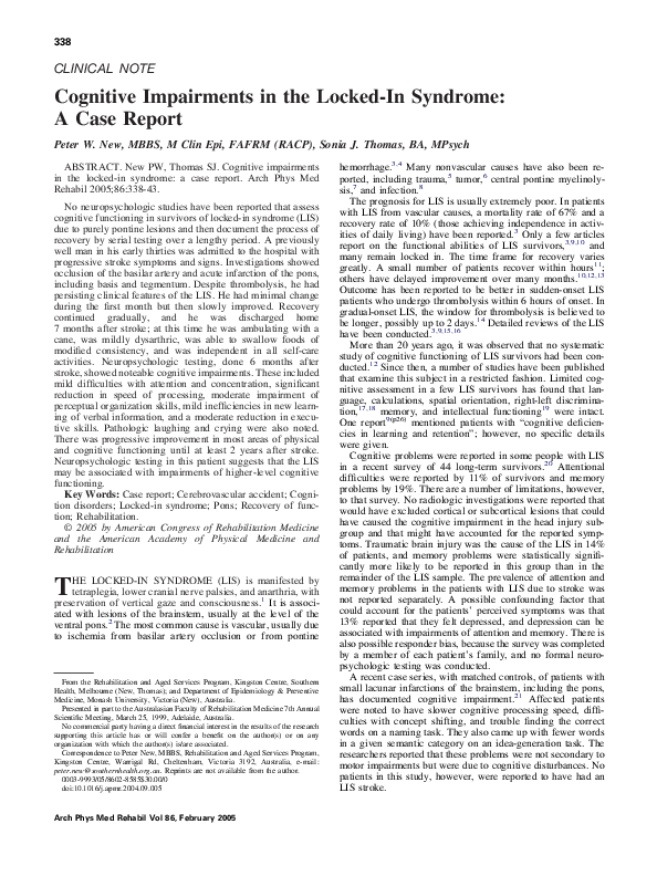 Locked-in syndrome documentary image