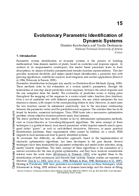 (PDF) Evolutionary parametric identification of dynamic systems