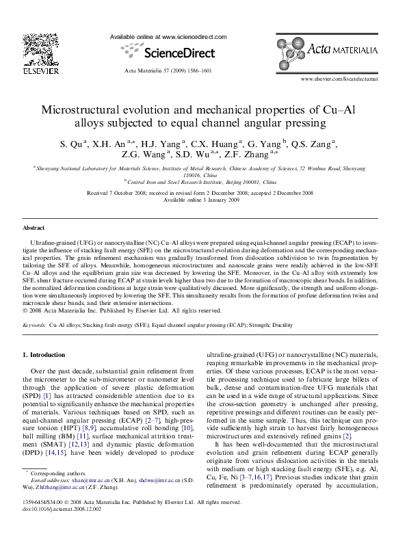 (PDF) Microstructural evolution and mechanical properties of high ...