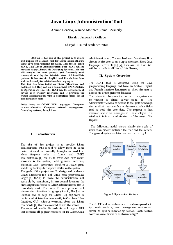 (PDF) Java Linux Administration Tool