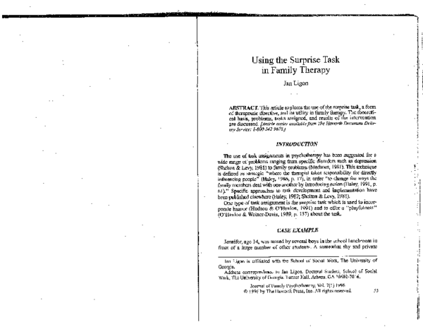 (PDF) Using the Surprise Task in Family Therapy