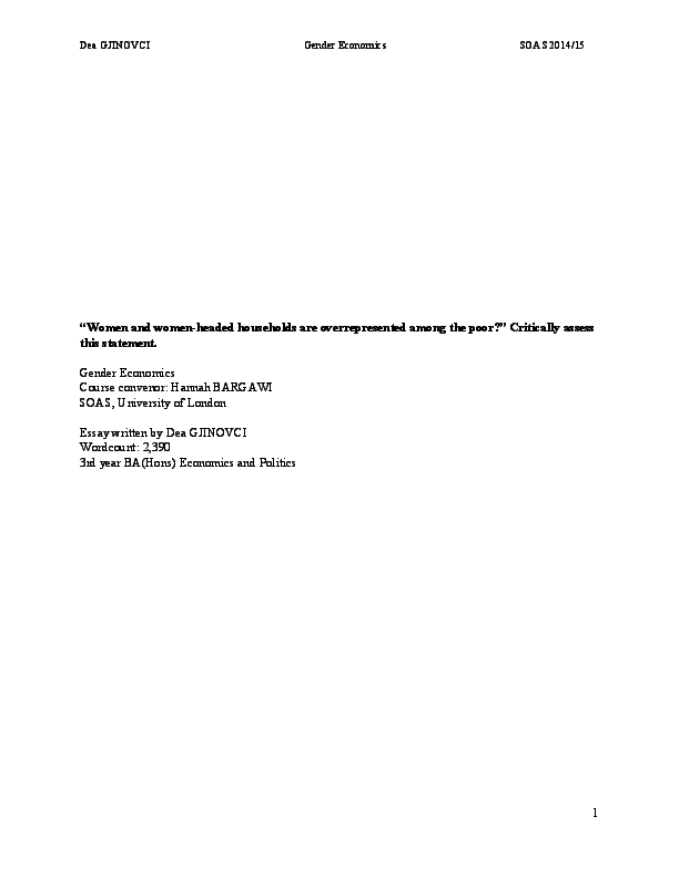 (PDF) Why are women and women-headed households overrepresented amongst ...