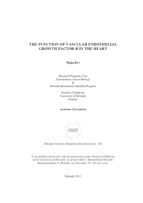 (PDF) The function of vascular endothelial growth factor