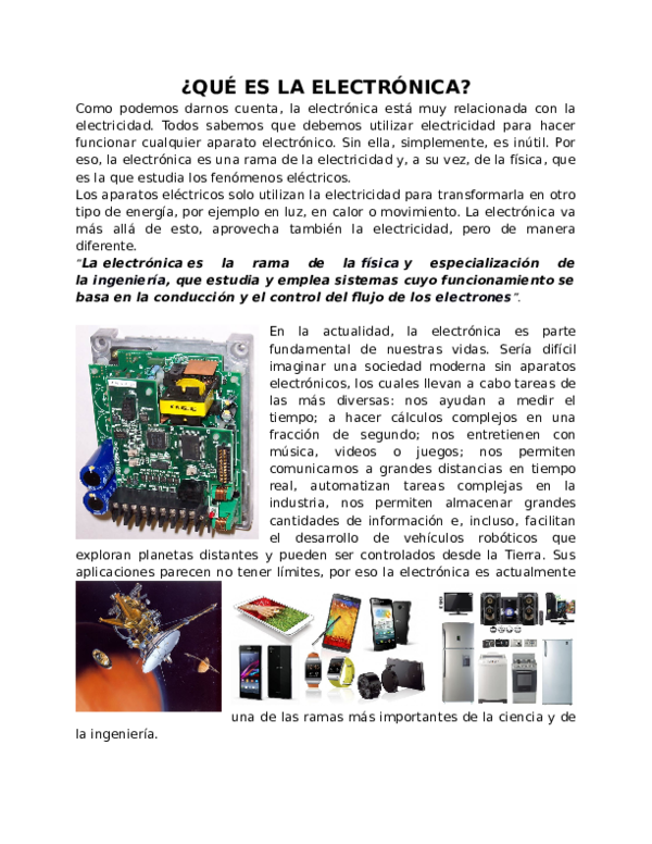 (DOC) QUÉ ES LA ELECTRÓNICA Rubén Fontalvo Salgado Academia.edu