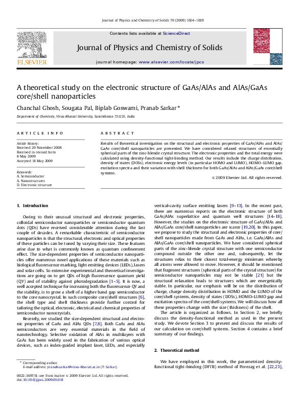 (PDF) A Theoretical Study on the Electronic Structure of ZnSe/ZnS and ...