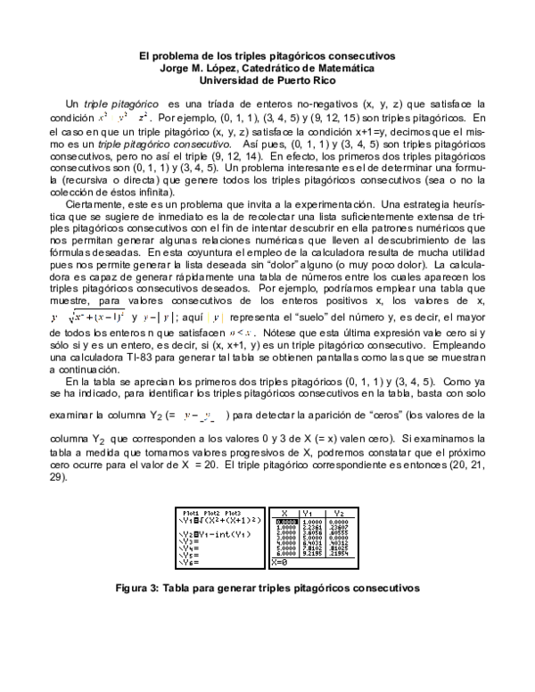 (PDF) El problema de los triples pitagóricos consecutivos