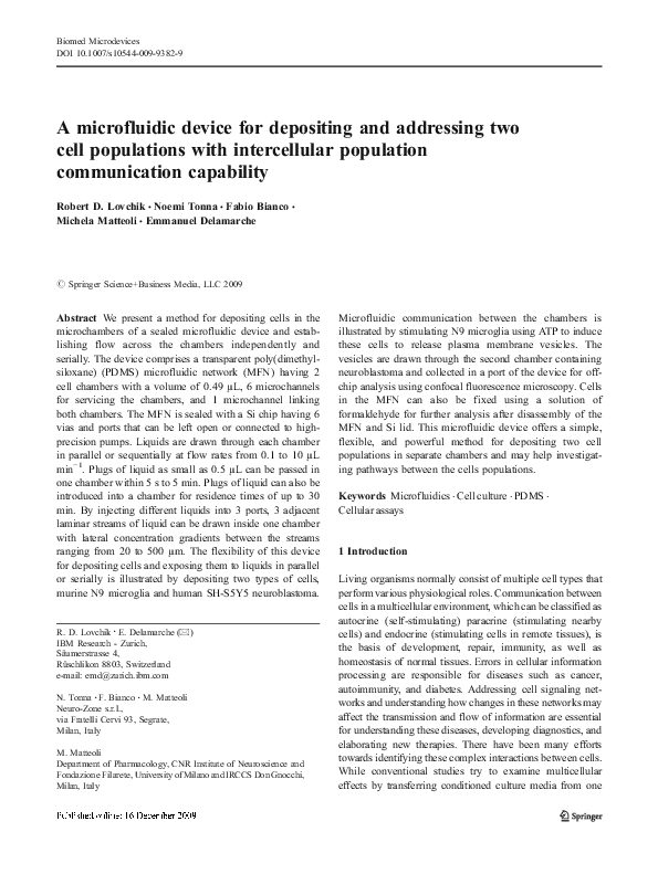 (PDF) A microfluidic device for depositing and addressing two cell ...