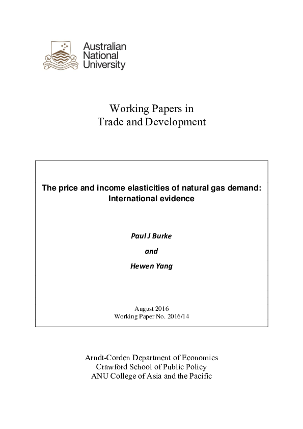 (PDF) The price and income elasticities of natural gas demand ...
