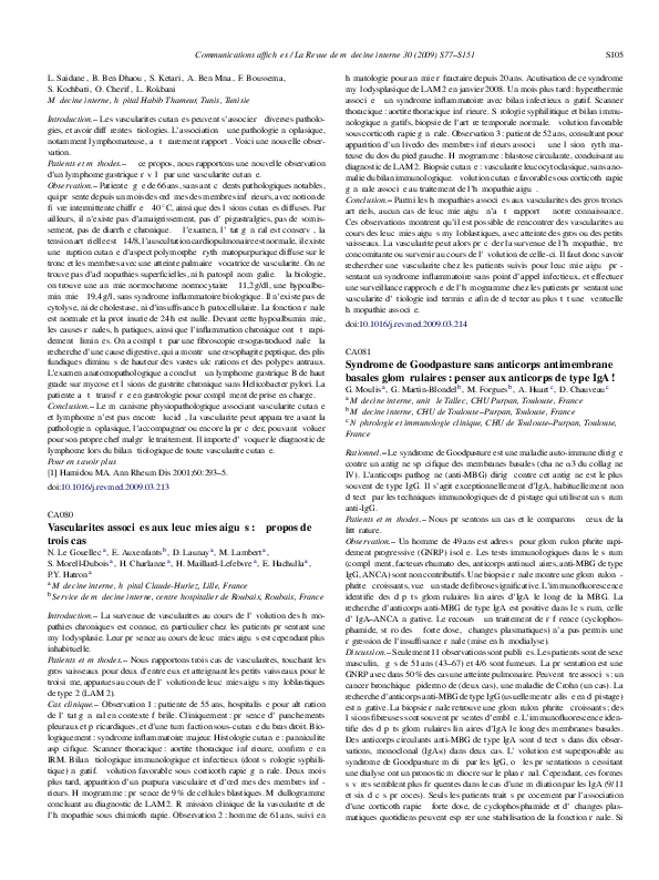 (PDF) Vascularites associées aux leucémies aiguës : à propos de trois ...