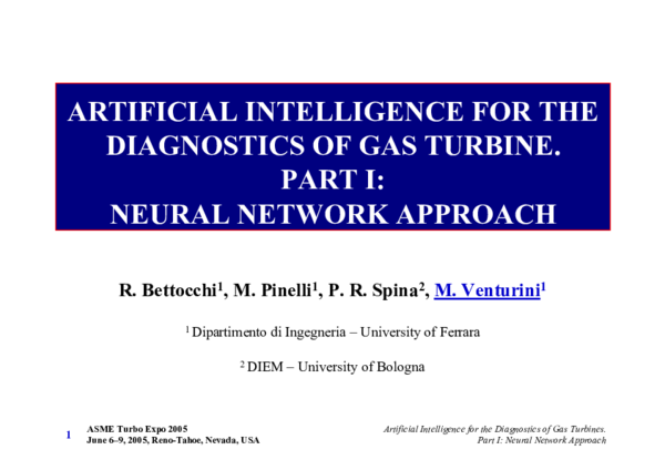 (PDF) Artificial Intelligence for the Diagnostics of Gas Turbines—Part ...