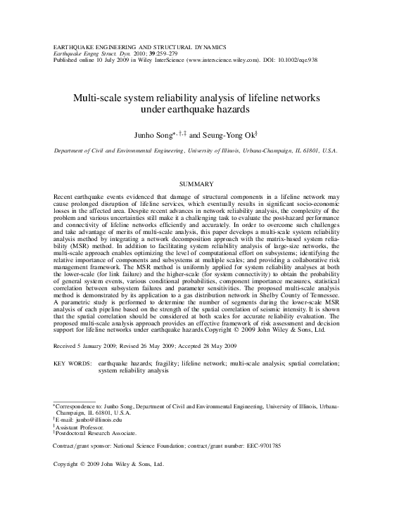 (PDF) Multi-scale system reliability analysis of lifeline networks ...