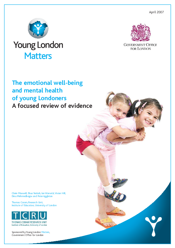 (PDF) The emotional well-being and mental health of young Londoners A ...
