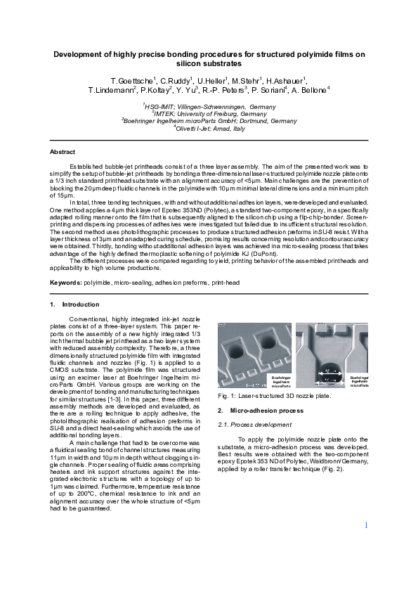 (PDF) Development of highly precise bonding procedures for structured ...