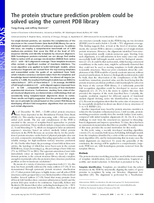 (PDF) The protein structure prediction problem could be solved using ...