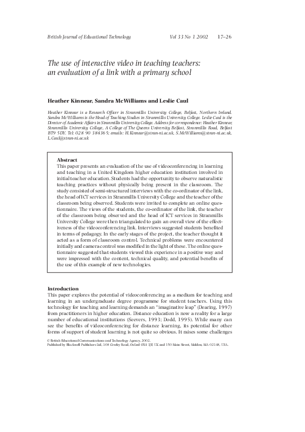 (PDF) The use of interactive video in teaching teachers: an evaluation ...