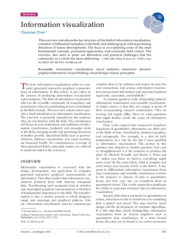 (PDF) Information Visualization